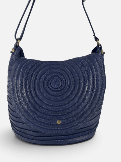 Borsa a spalla e tracolla stringata fatta a mano in pelle morbida - Mahzel