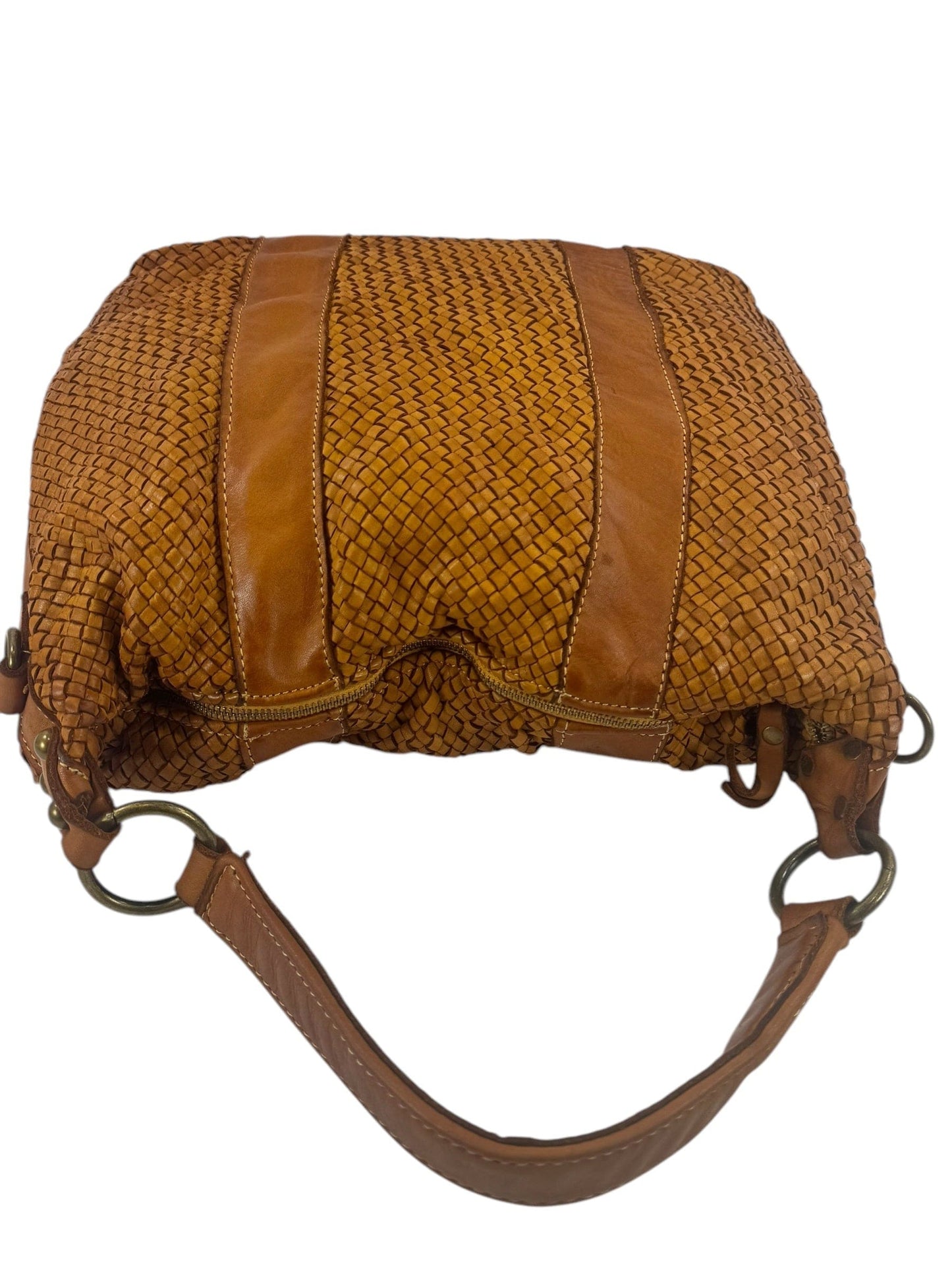 Cestino MH in pelle intrecciata mahzel