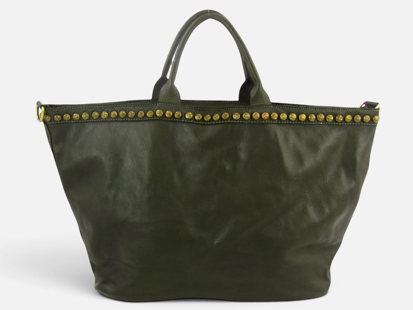 Bauletto grande in pelle morbida Penelope decorato con borchie - Mahzel