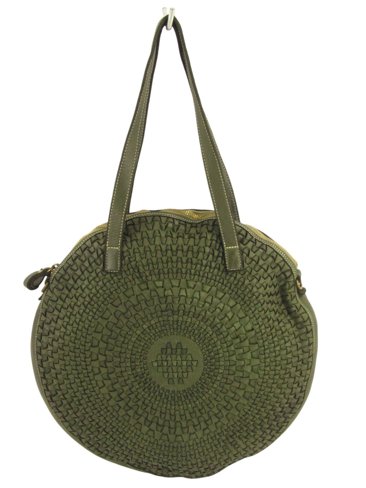 Borsa rotonda in pelle morbida con disegno intrecciato Nausica - Mahzel