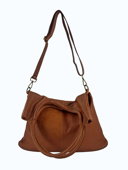 Borsa a spalla in pelle tinta lavata MH 307