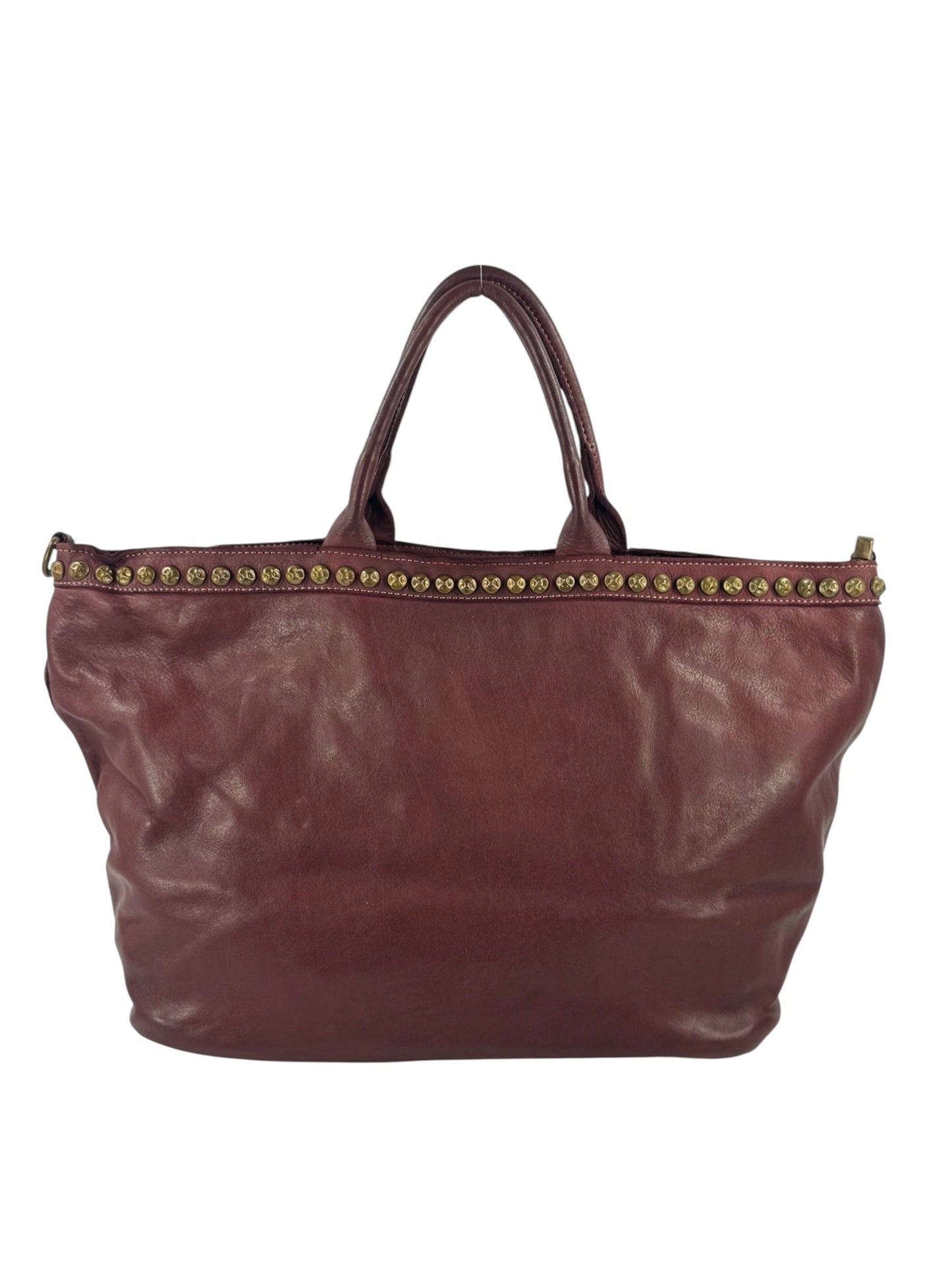 Bauletto grande in pelle morbida Penelope decorato con borchie - Mahzel