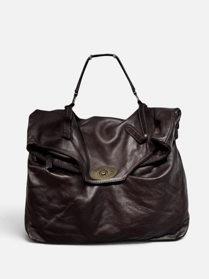 borsa pelle mahzel primo piano moro