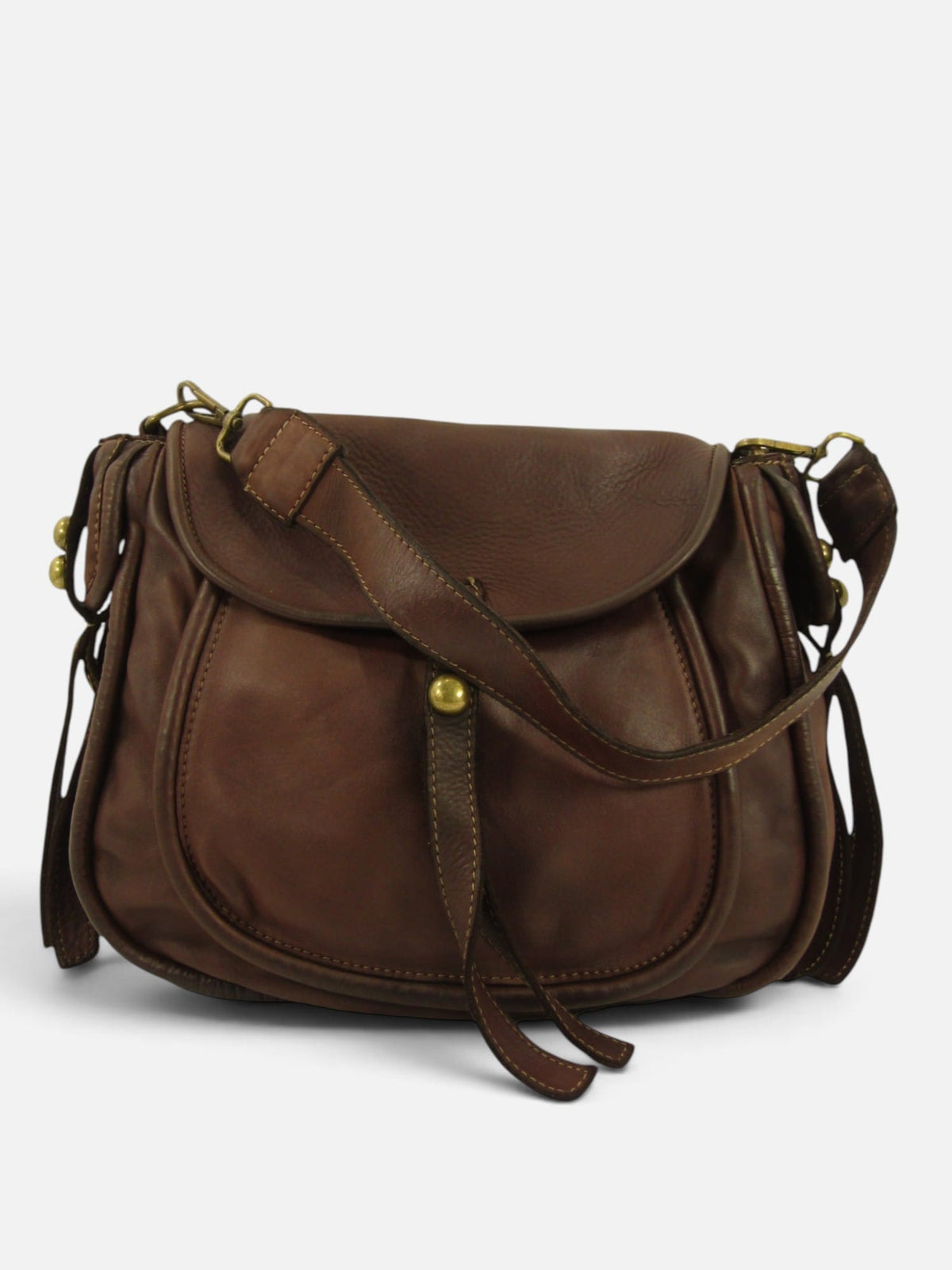 borsa postina claudia vista frontale testa di moro made in italy