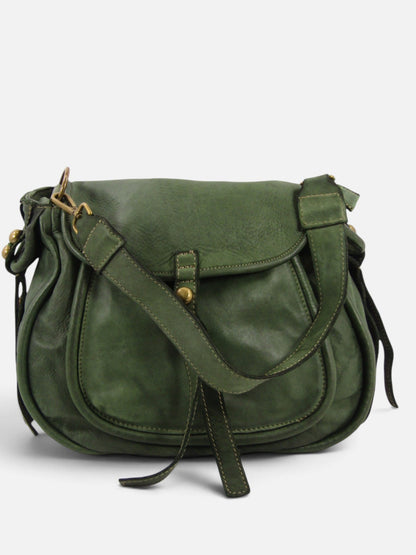 borsa pelle morbida mahzel tinta in capo colore verde