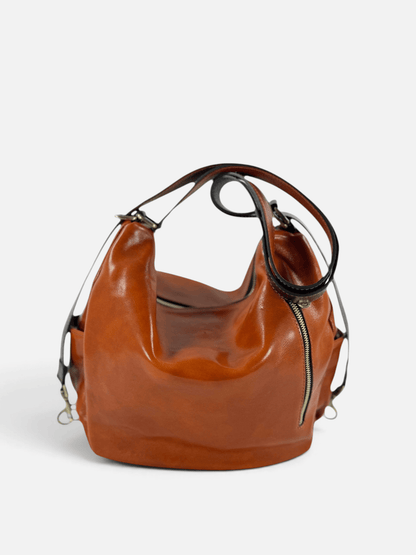 Borsa/ Zaino in cuoio al vegetale-Mahzel