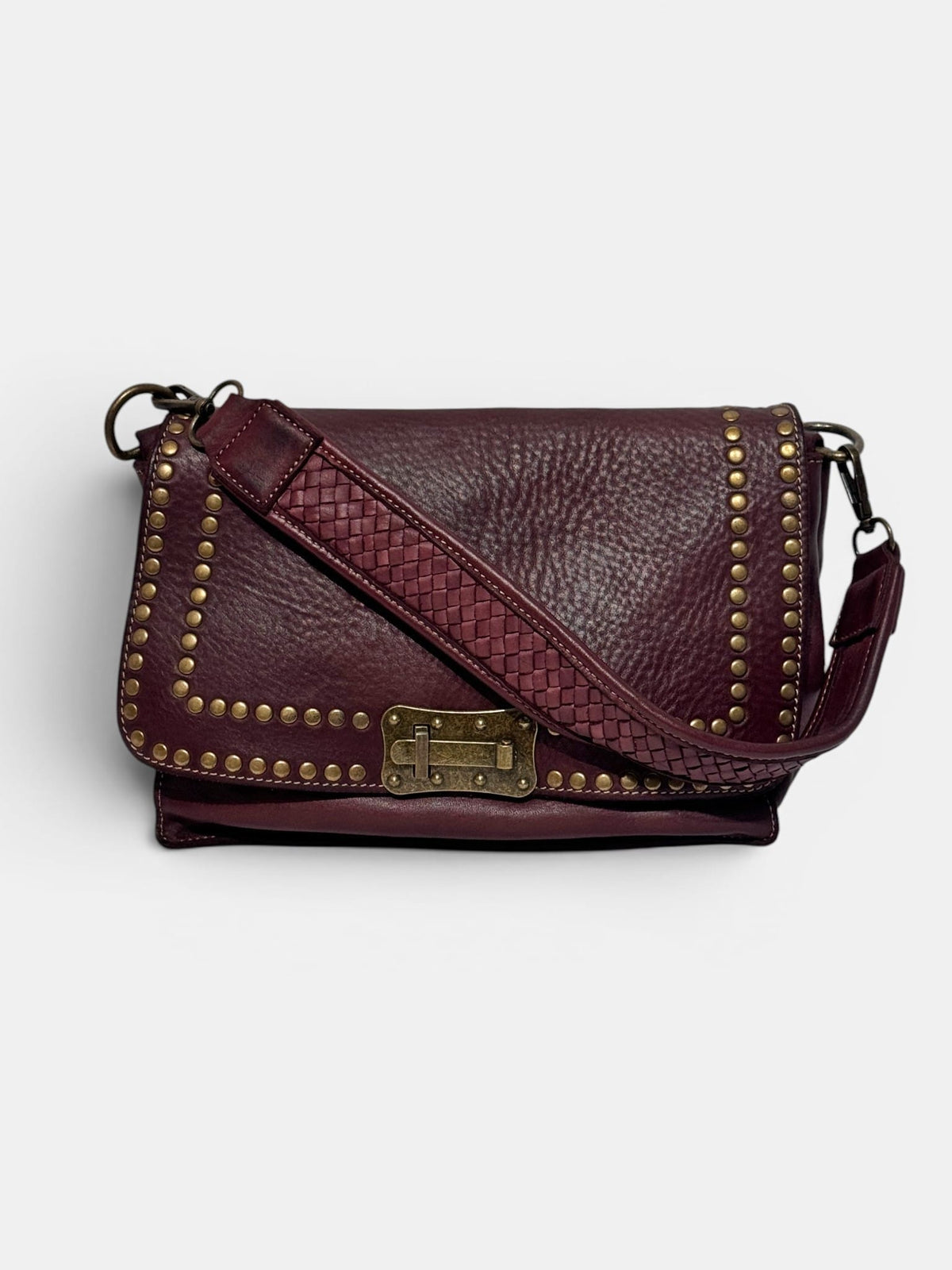 borsetta pelle morbida colore vinaccia made in italy
