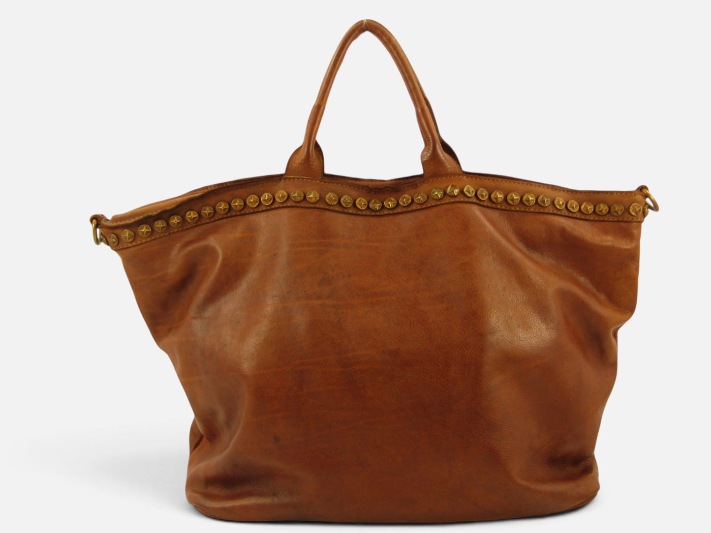 Bauletto grande in pelle morbida Penelope decorato con borchie - Mahzel