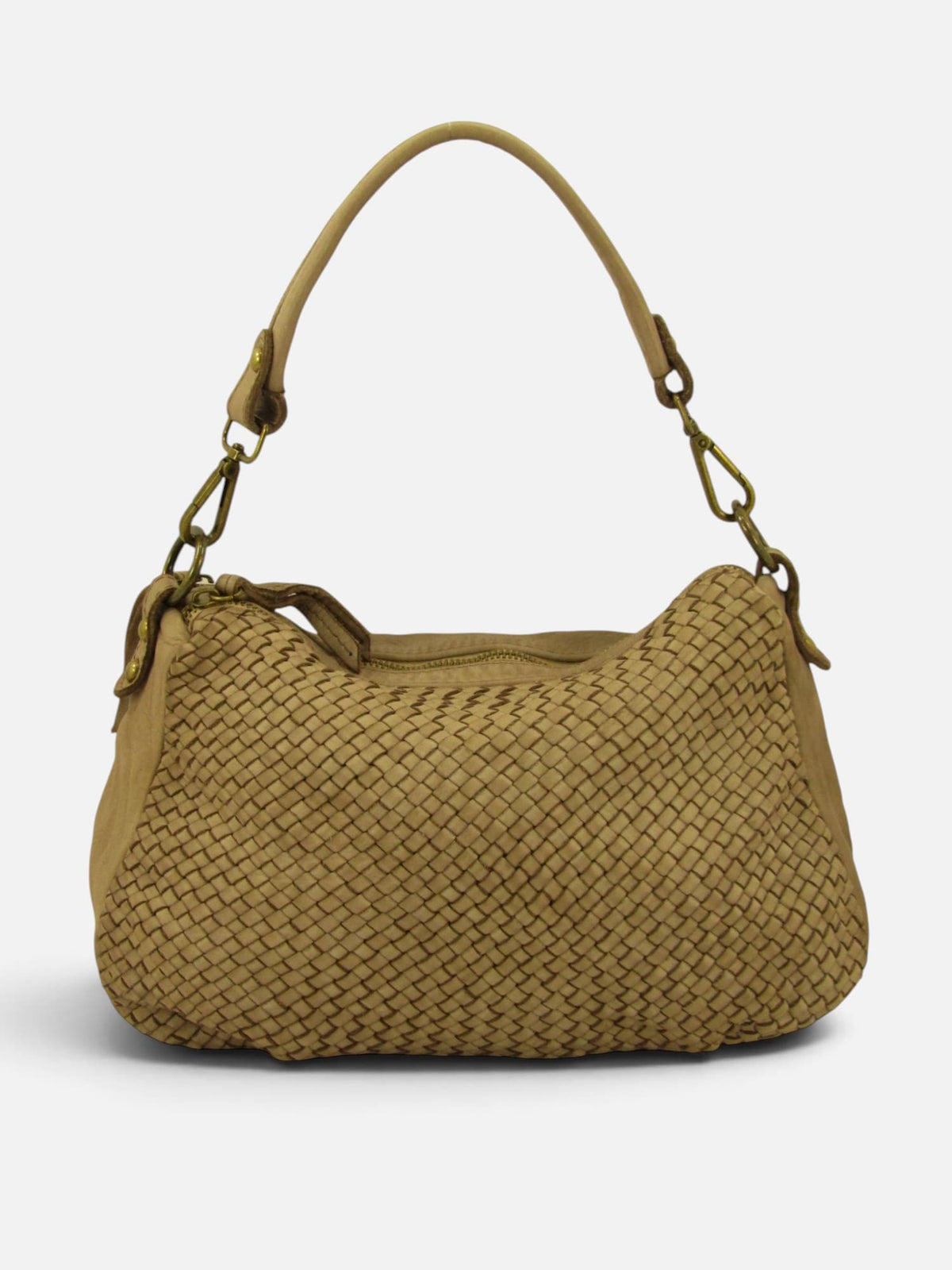 borsa pelle mahzel manico rimovibile due zip made in italy