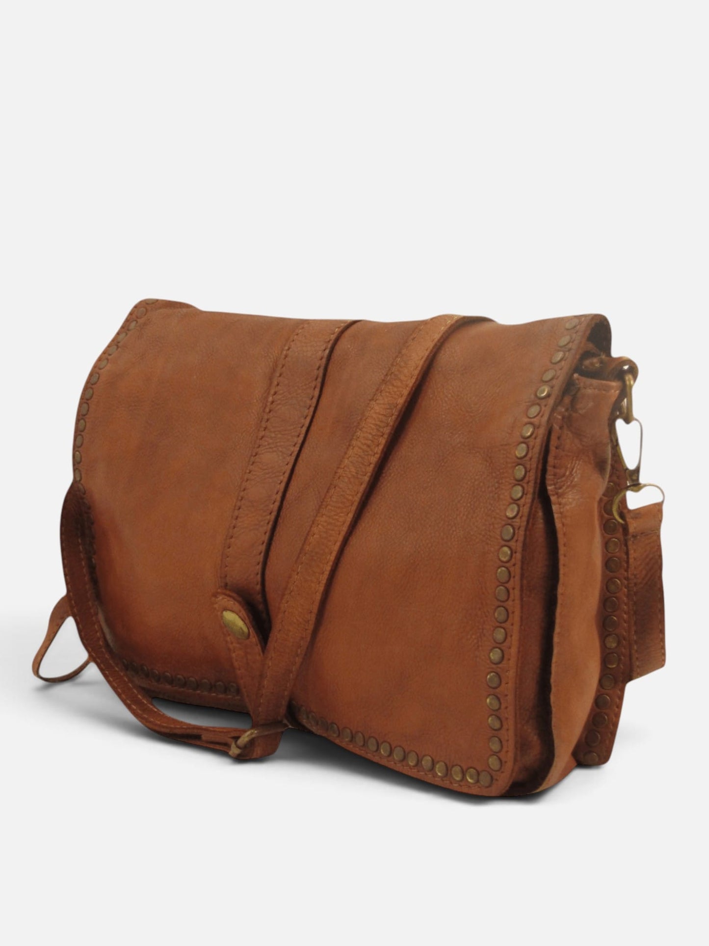 Borsa tracolla e a mano in pelle morbida decorata con borchie Giorgia-Mahzel
