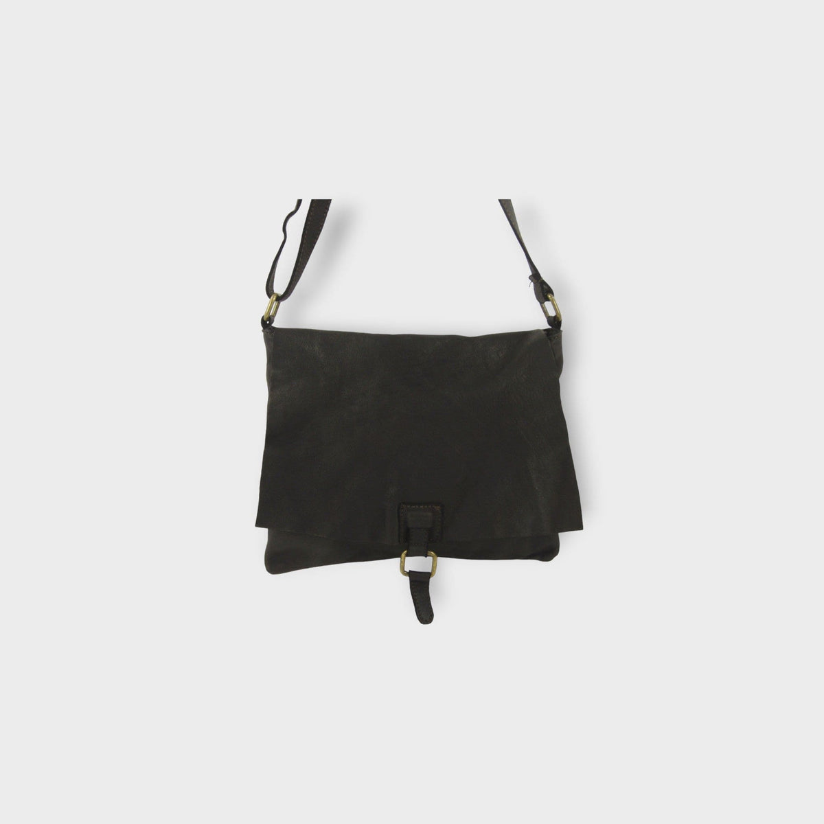 Borsetta pelle lavata nero Made in Italy mahzel