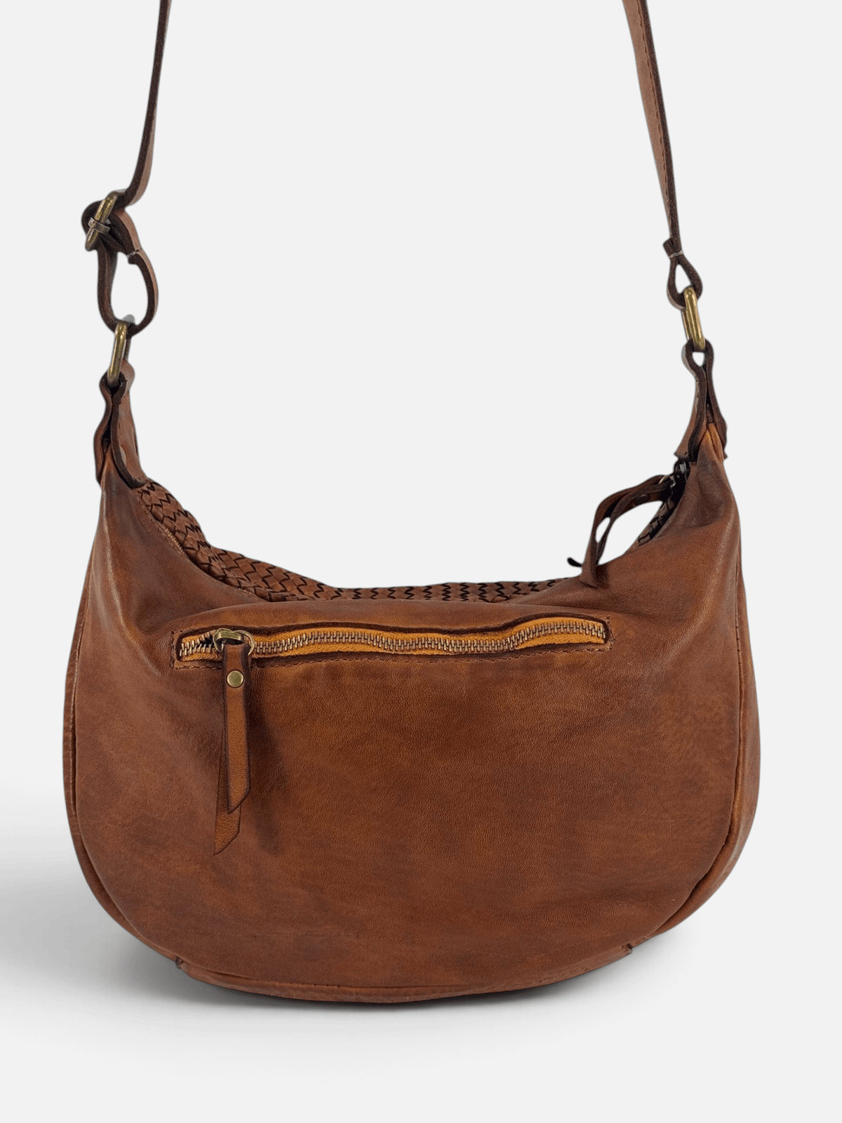 borsa pelle mahzel vista posteriore tasca chiusa da zip