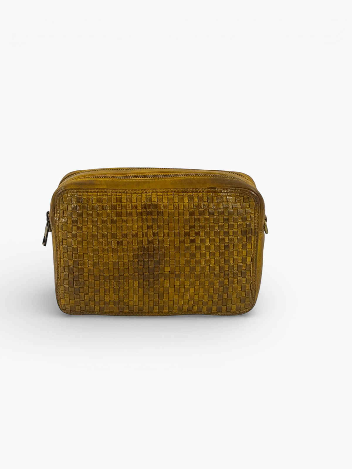 borsa pelleintrecciata tortora
