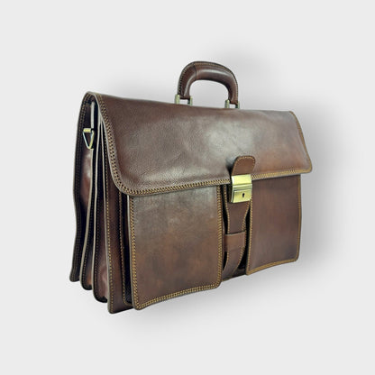 Cartella in cuoio conciato al vegetale Berlino- Mahzel