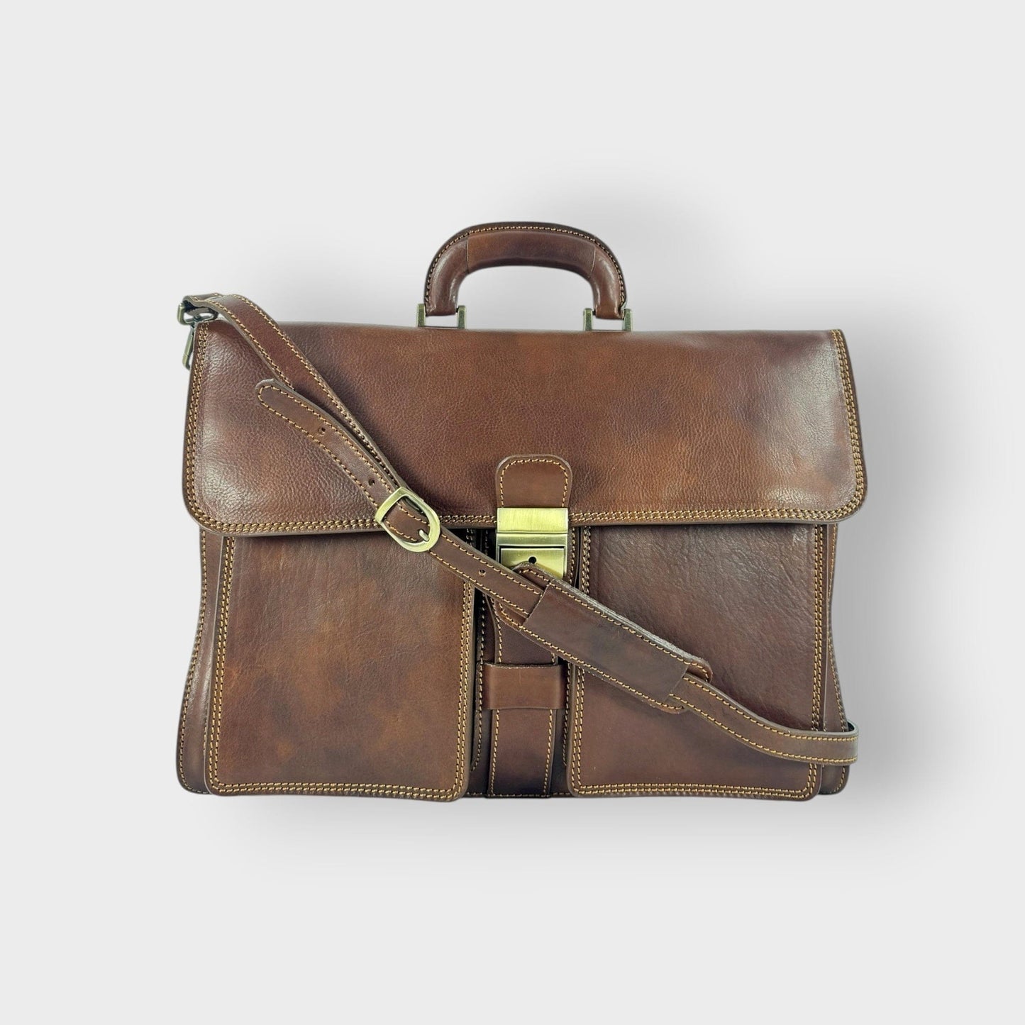 Cartella in cuoio conciato al vegetale Berlino- Mahzel