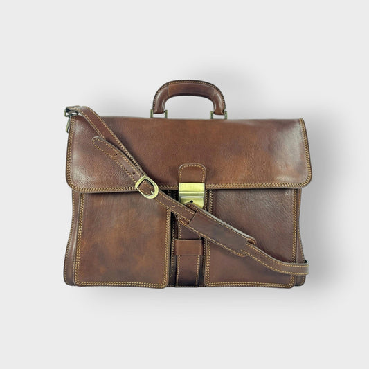 Cartella in cuoio conciato al vegetale Berlino- Mahzel