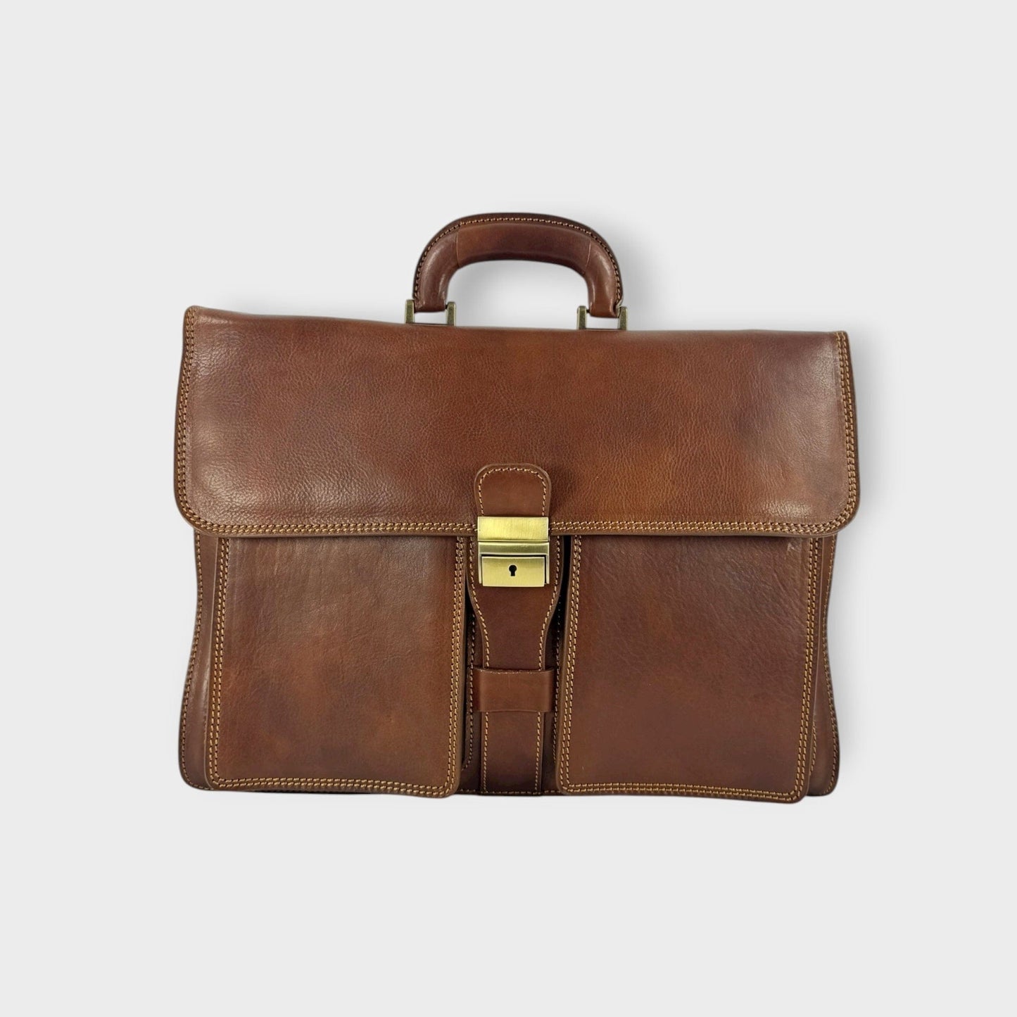 Cartella in cuoio conciato al vegetale Berlino- Mahzel