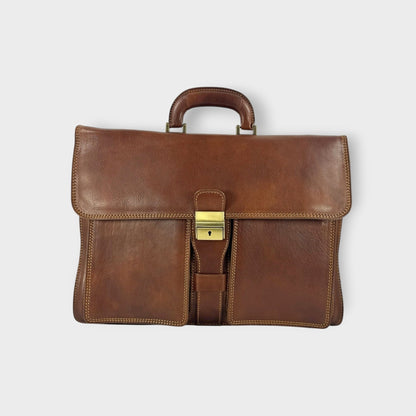 Cartella in cuoio conciato al vegetale Berlino- Mahzel