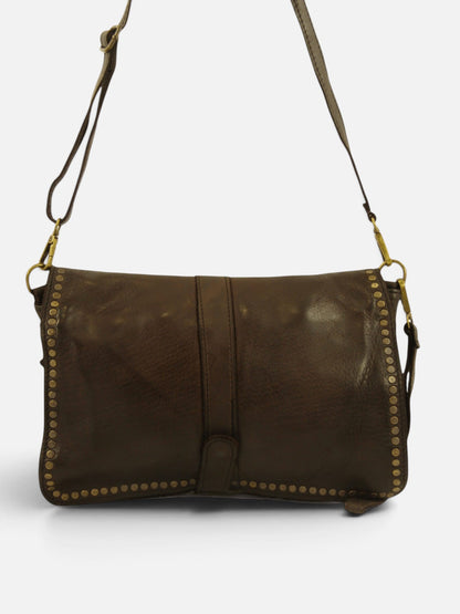 Borsa tracolla e a mano in pelle morbida decorata con borchie Giorgia-Mahzel