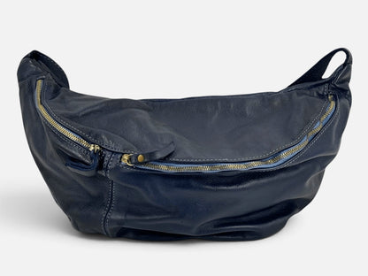 mono spalla pelle morbida blu