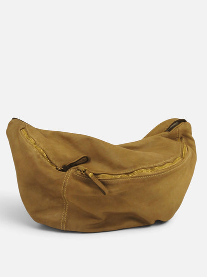 borsa marsupio pelle lavata made in italy tortora