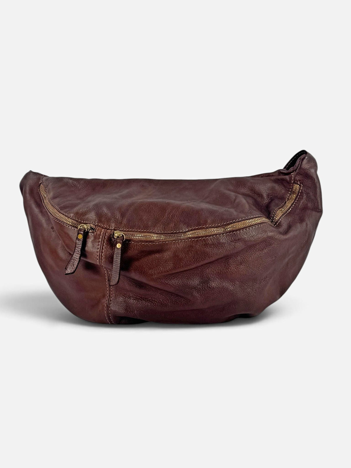 Mono spalla marsupio in pelle lavata costruito in maniera artigianale - Mahzel