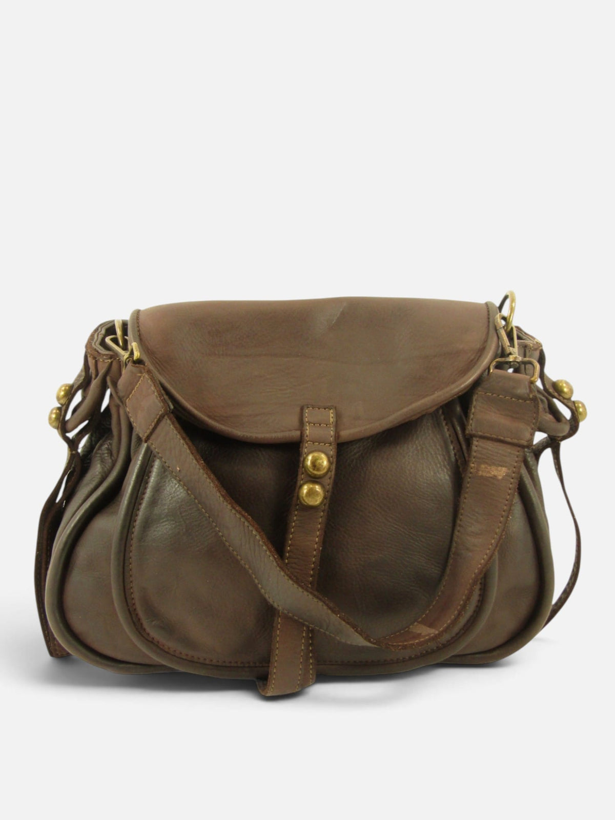 borsa claudia a spalla o tracolla colore test adi moro lavorazione artigianale made in italy