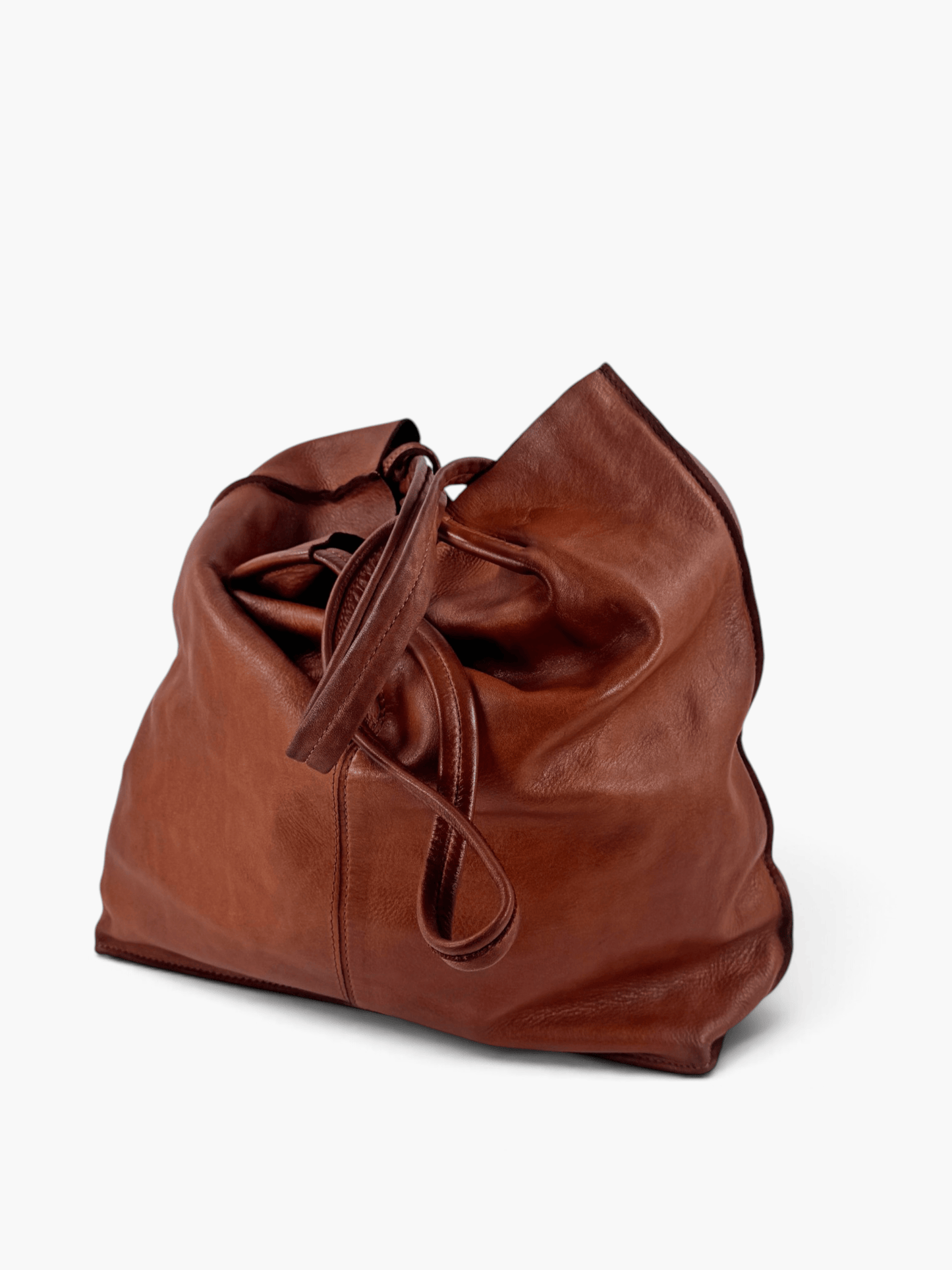Borsa sfoderata Mahzel morbida made in Italy manici comodi di 30 cm leggerà effetto vintage
