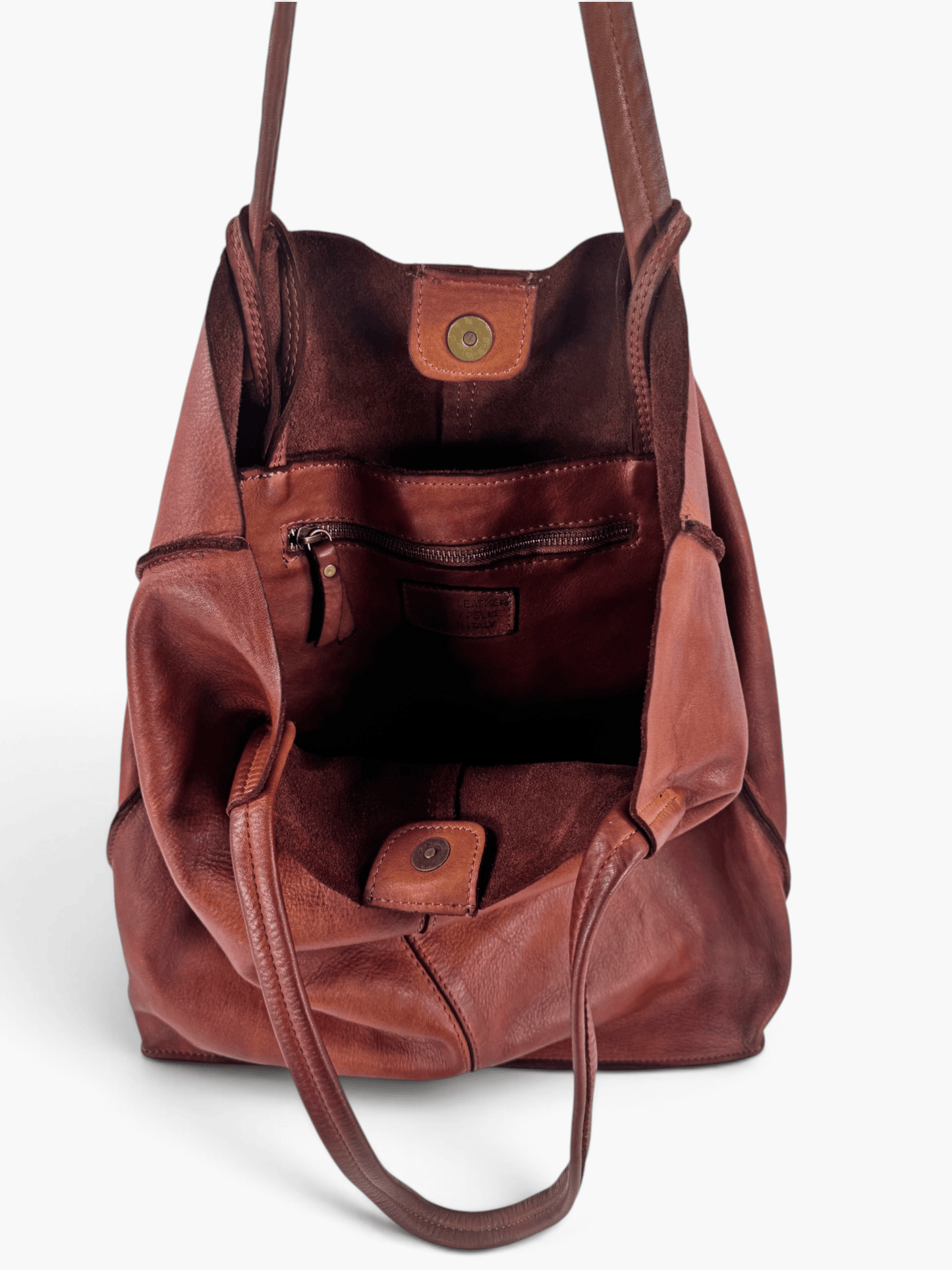 borsa pelle mahze dettagli interni pochette