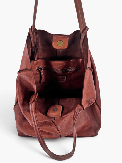 borsa pelle mahze dettagli interni pochette
