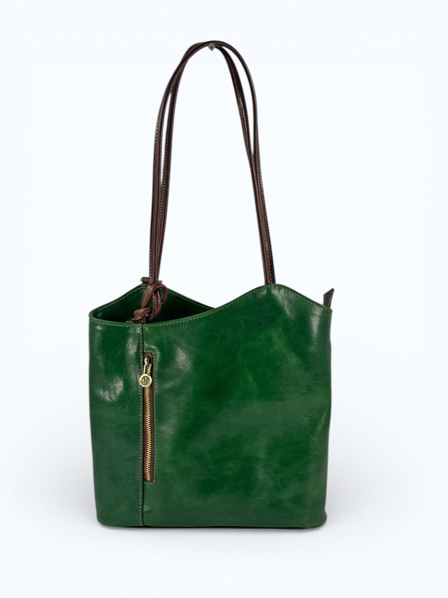 borsa a spalla e zaino in cuoio toscano conciato al vegetale mahzel made in italy