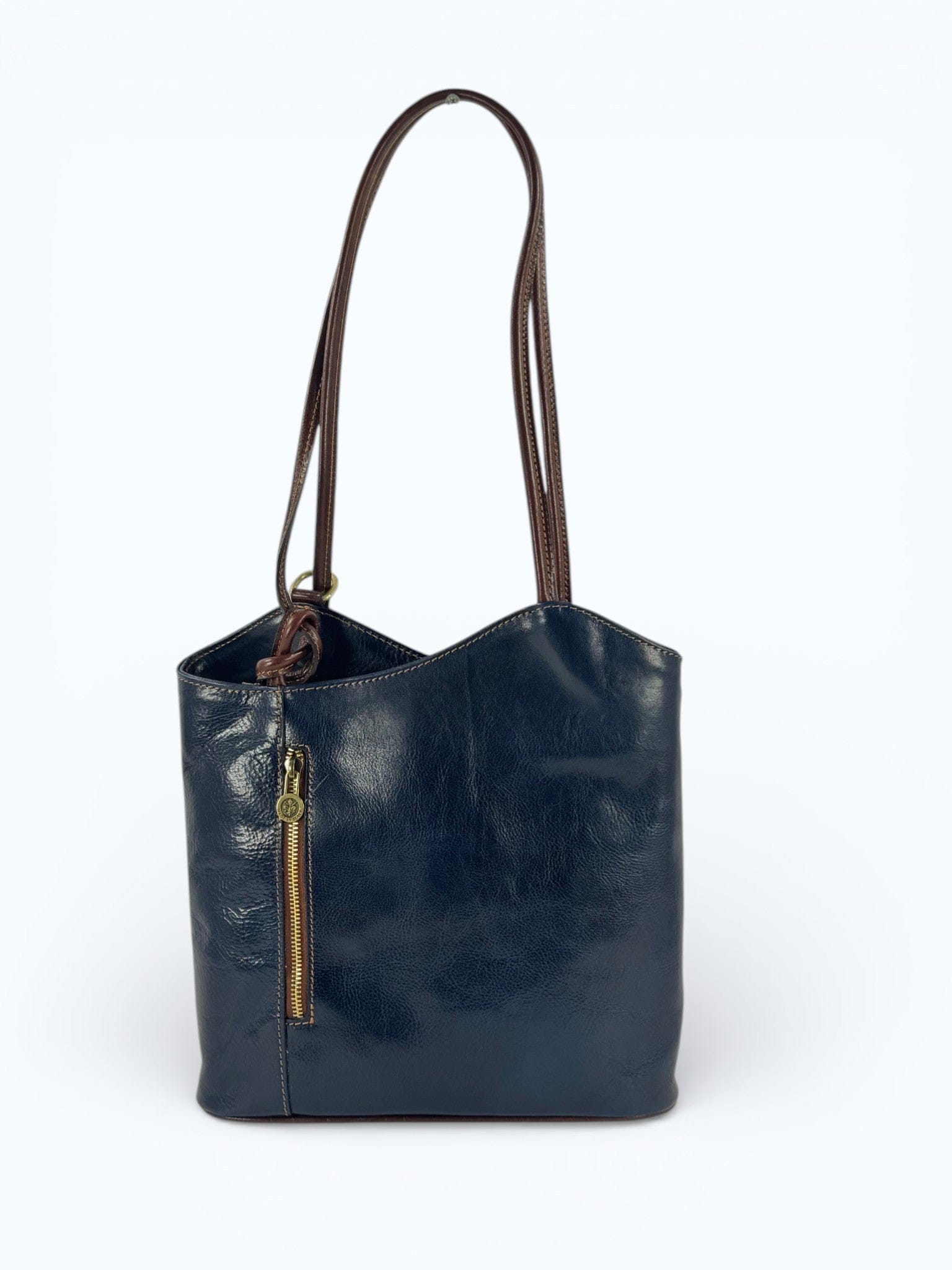 borsa zaino cuoio mahzel made in italy interno accessoriato blu