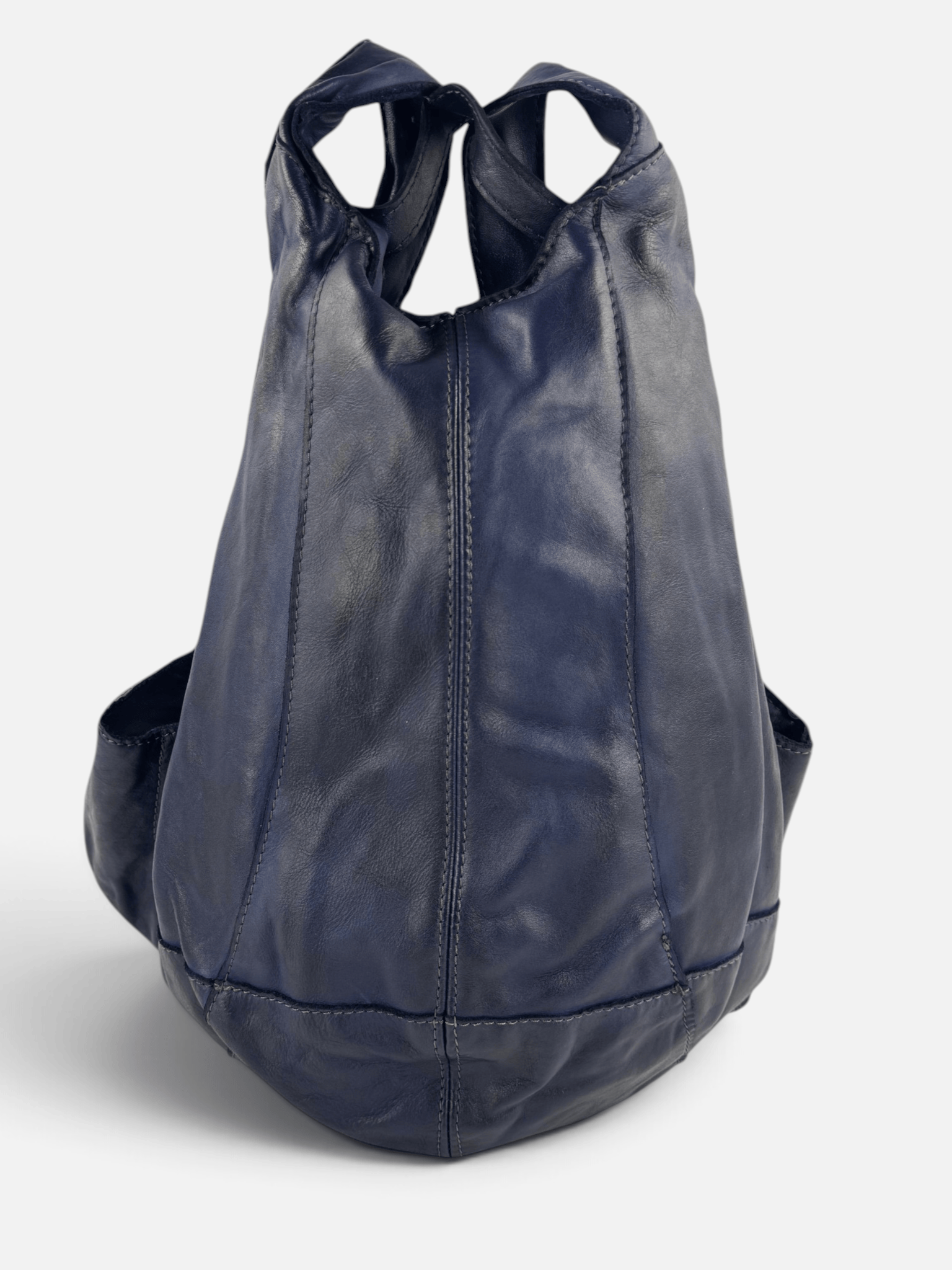 zaino pelle model colore blu