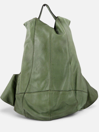 zaino pelle model made in italy verde