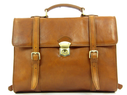 Cartella Zaino Messenger in Cuoio primo fiore conciato al vegetale - Mahzel