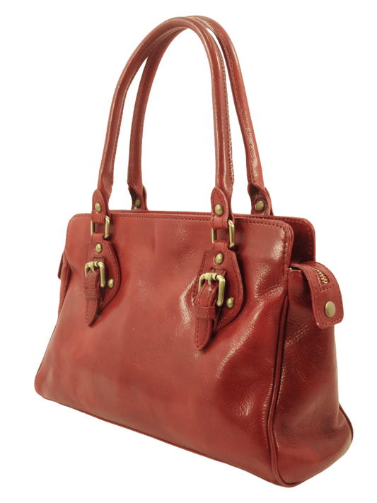 borsa tipo bauletto in cuoio made in italy a spalla e a mano