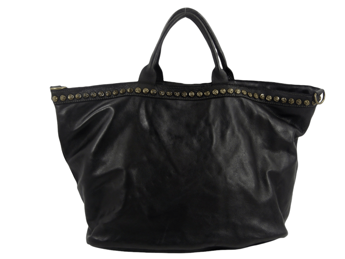 Bauletto grande in pelle morbida Penelope decorato con borchie - Mahzel