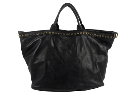 Bauletto grande in pelle morbida Penelope decorato con borchie - Mahzel