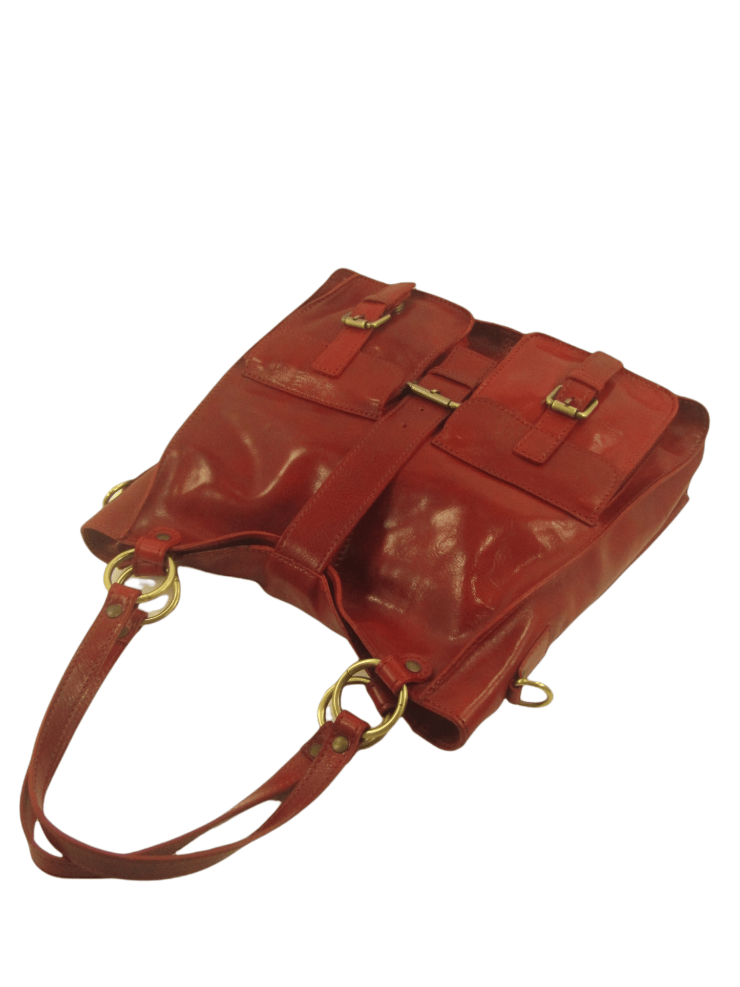 Shopper In Cuoio con tasche frontali-Mahzel