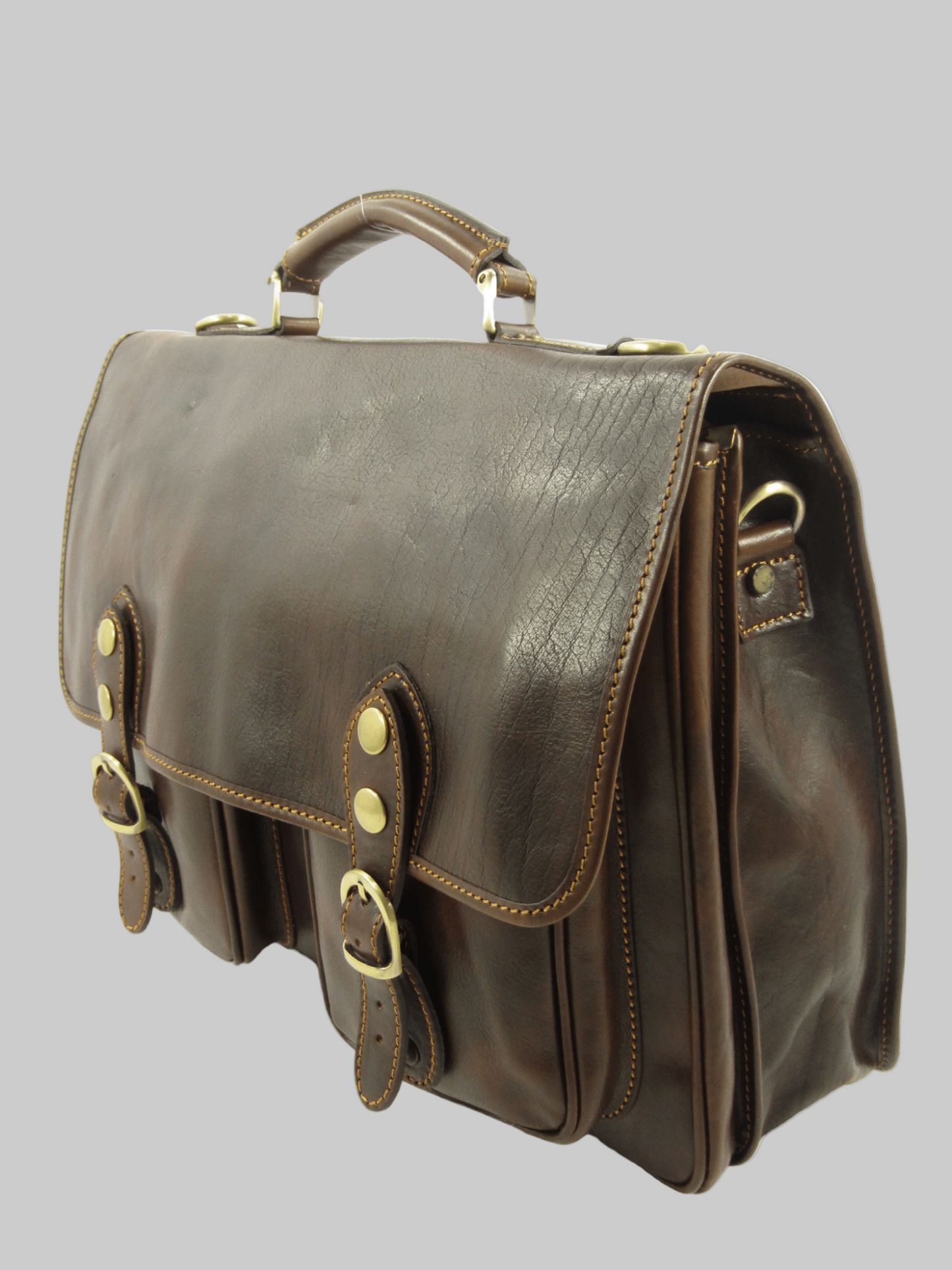 Cartella in cuoio conciato al vegetale e tamponato a mano Pisa - Mahzel