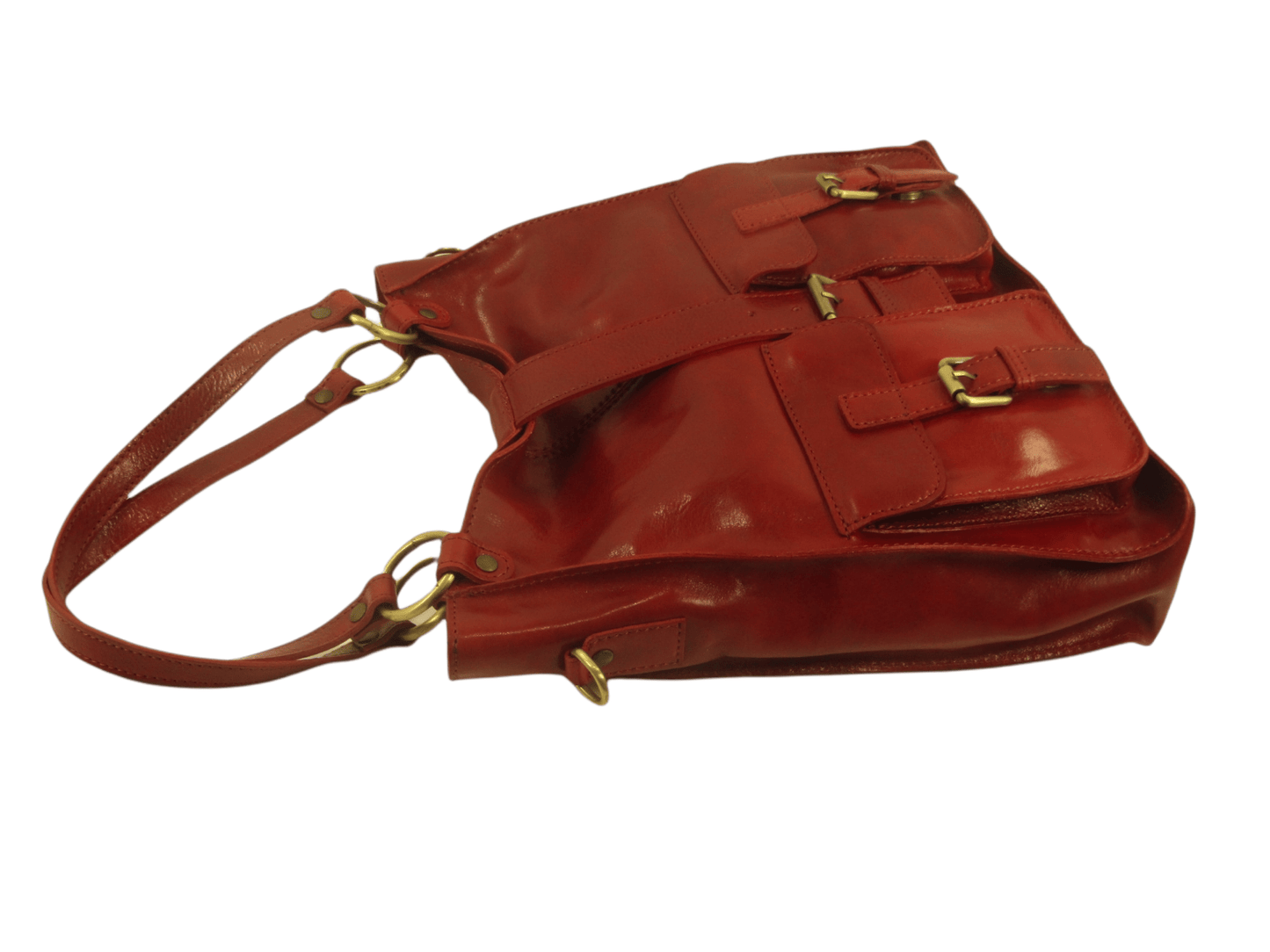 Shopper In Cuoio con tasche frontali-Mahzel