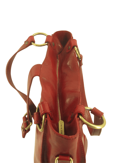 Shopper In Cuoio con tasche frontali-Mahzel