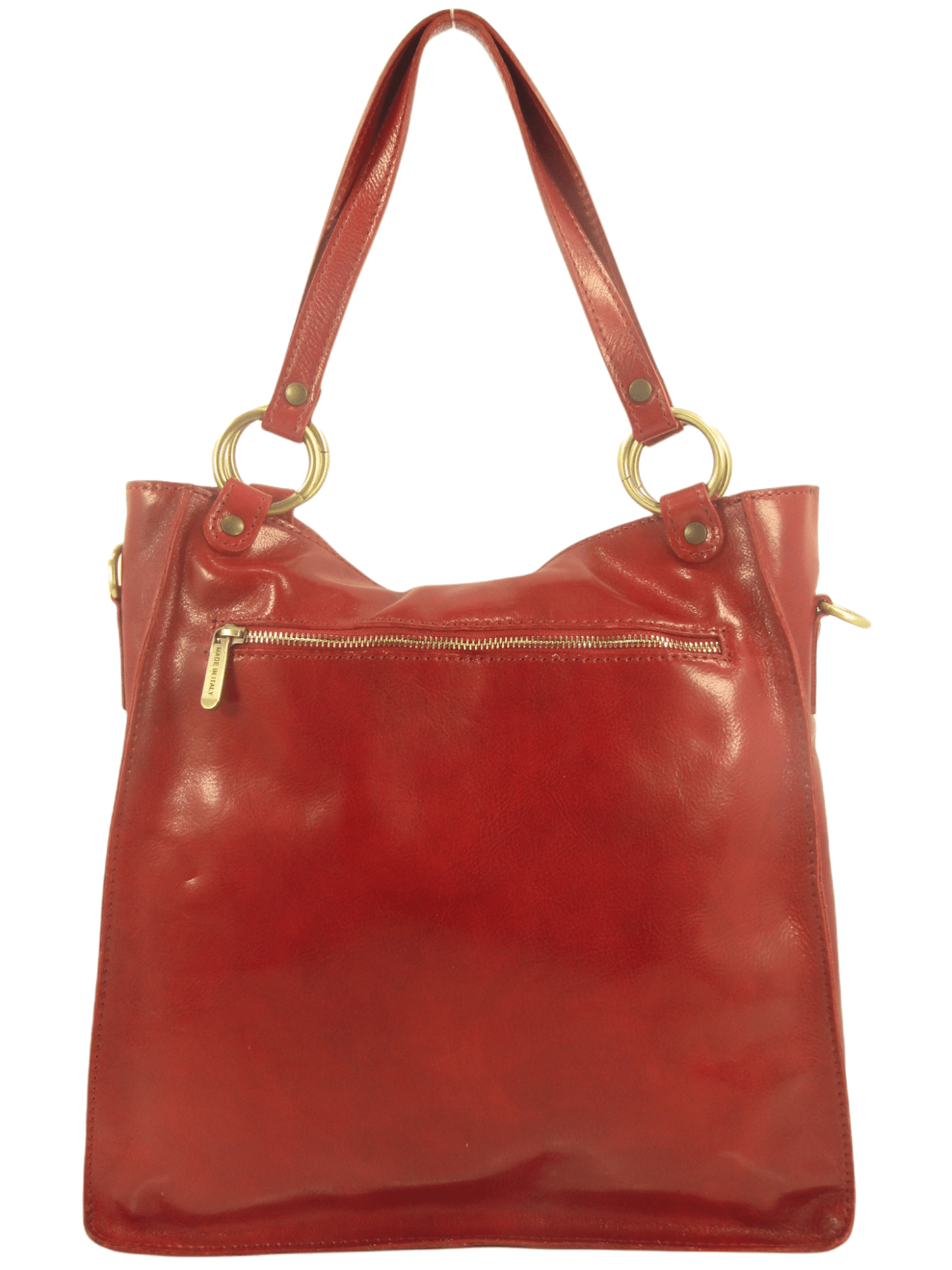 Shopper In Cuoio con tasche frontali-Mahzel