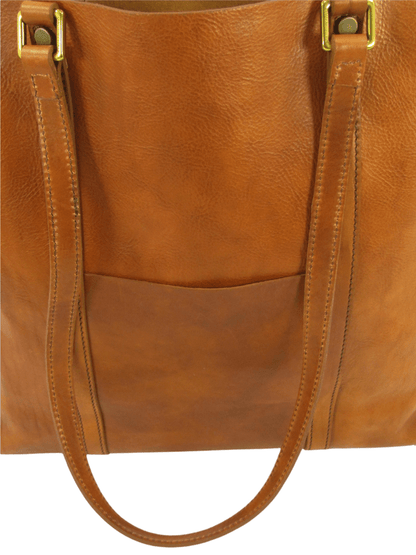 Shopper cuoio con doppio manico | Mahzel