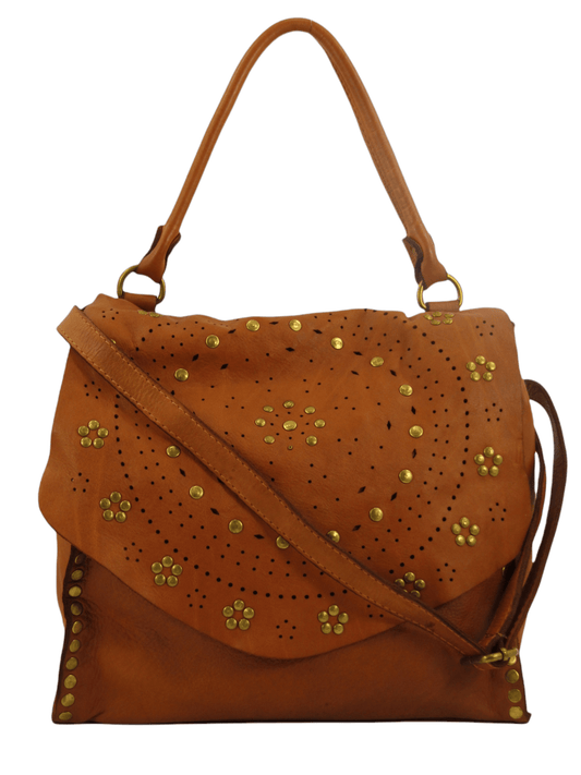 Borsa in pelle morbida made in italy mahzel decorata