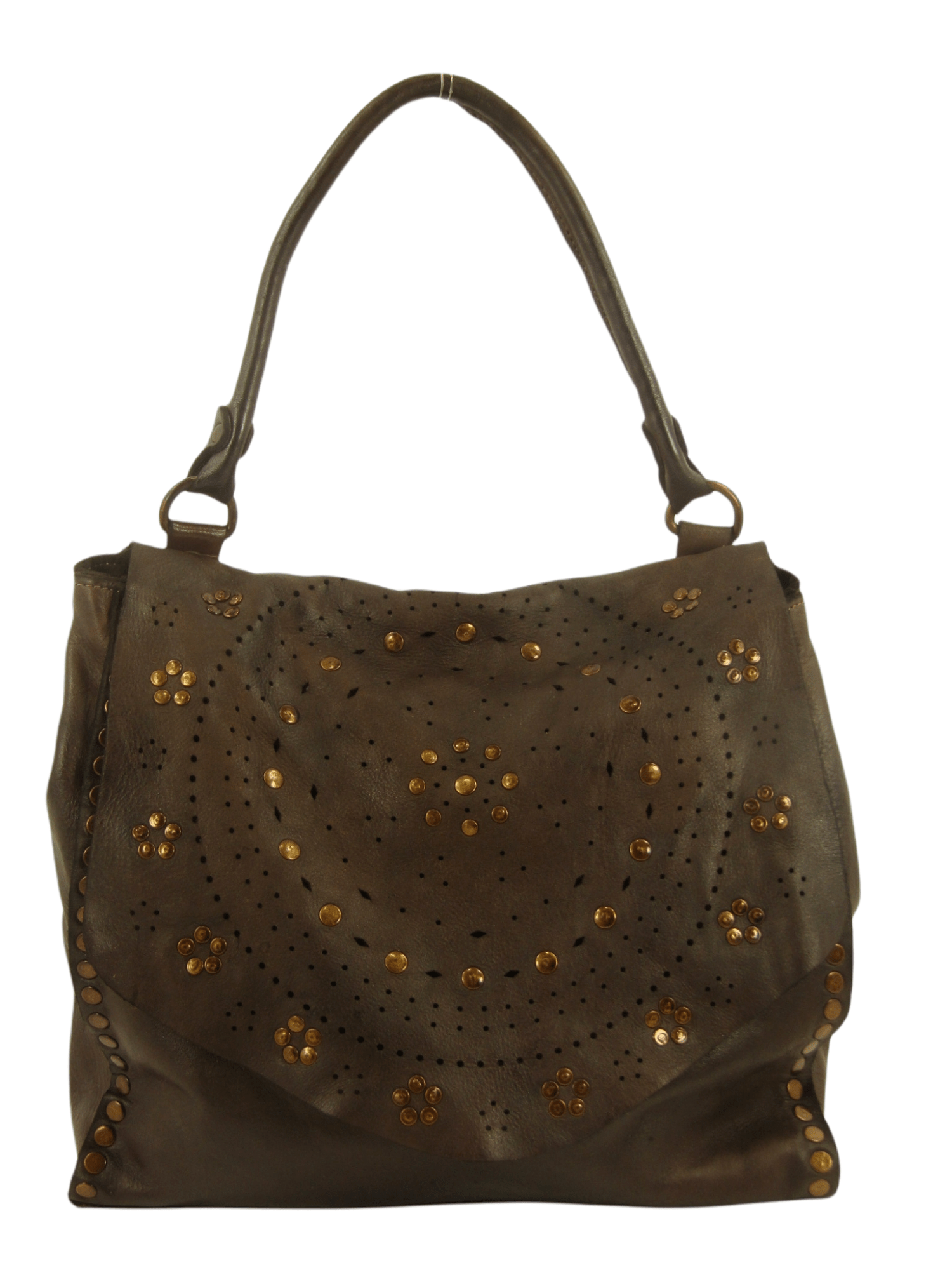 Borsa in pelle effetto vintage testa di moro