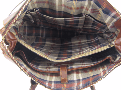 Borsa in cuoio conciato al vegetale, interno accessoriato per lavoro - Mahzel