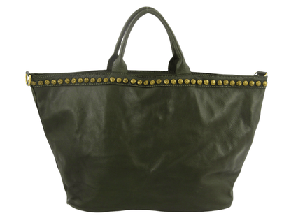 Bauletto grande in pelle morbida Penelope decorato con borchie - Mahzel