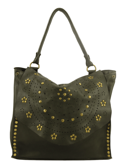 Borsa in pelle morbida verde