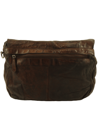 messenger in pelle effetto vintage multi scomparti -Mahzel